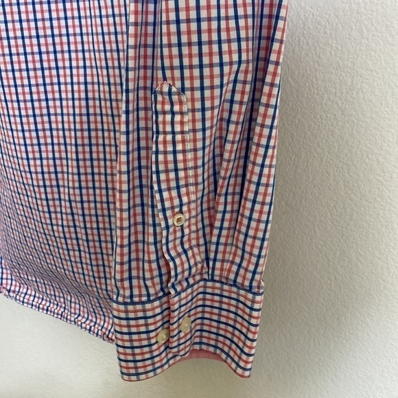 IZOD EUC Men's 100% Cotton Plaid Shirt White Red and Blue X-Large - Picture 8 of 10